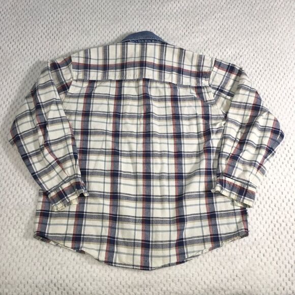 Erika Casuals Clothing Co White and Blue Plaid Button Up Shirt Size Large - Picture 2 of 7